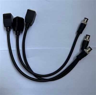 M 12 8 pinna við RJ45 kvenkyns snúru